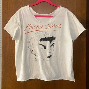 White Graphic Tee with Bold Design